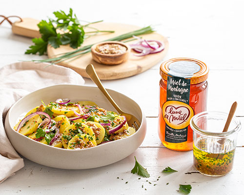 Salade de pommes de terre, sauce au miel de montagne Lune de Miel®
